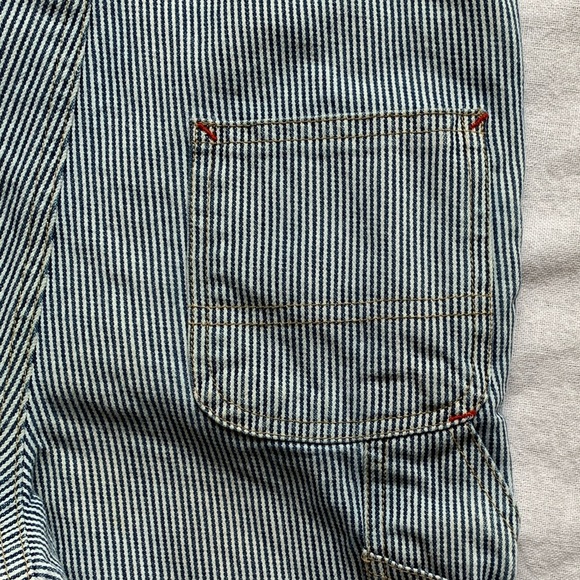 Vintage Dickies 100% Cotton Hickory Railroad Engineer Blue Striped Overalls 24M - Picture 6 of 12